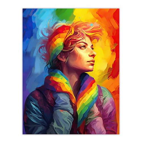 Artery8 Pride In Pride LGBTQIA Rainbow Inclusive Contemporary Artwork Extra Large XL Wall Art Poster Print