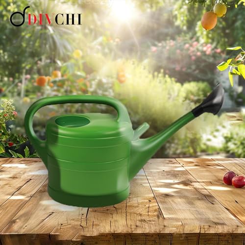 DIVCHI Green Plastic Watering Can with Wrap-Around Handle & Long Spout – Detachable Rose Sprinkler Head – Lightweight Garden Watering Can for Indoor & Outdoor Plant Care (6 Litre) 2 DIVCHI Green Plastic Watering Can with Wrap-Around Handle & Long Spout – Detachable Rose Sprinkler Head – Lightweight Garden Watering Can for Indoor & Outdoor Plant Care (6 Litre) - Image 2