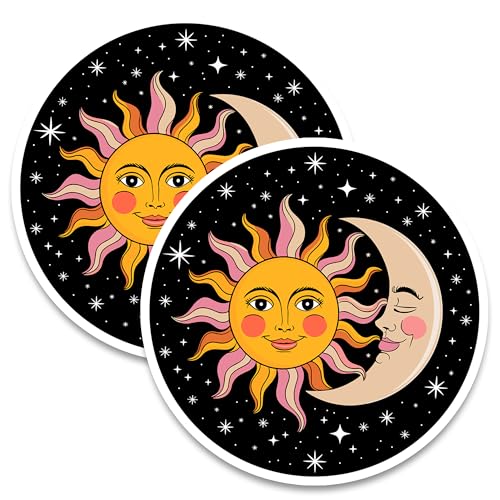 Imanes decorativos sol y luna 4 pulgadas pack 2 miniatura 1
