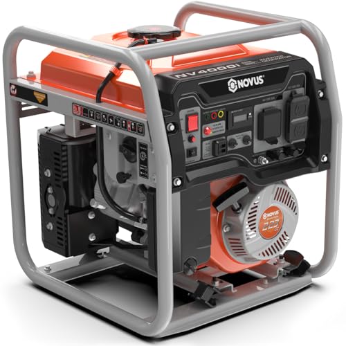 NOVUS Real 4000W Inverter Generator, Reliable 223cc Engine Gas Generator, Lightweight Outdoor...