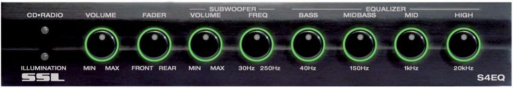 Sound Storm Laboratories S4EQ 4 Band Pre-Amp Car Audio Stereo Equalizer - Gold-Plated Front/Rear and Subwoofer Outputs