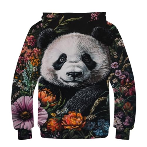 Sweat à capuche panda en fleurs 3D finissant les pulls ennuyeux - 3