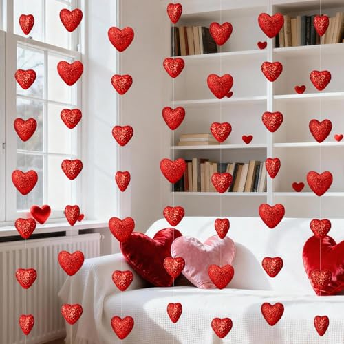 Valentine's Day Red Heart Garland