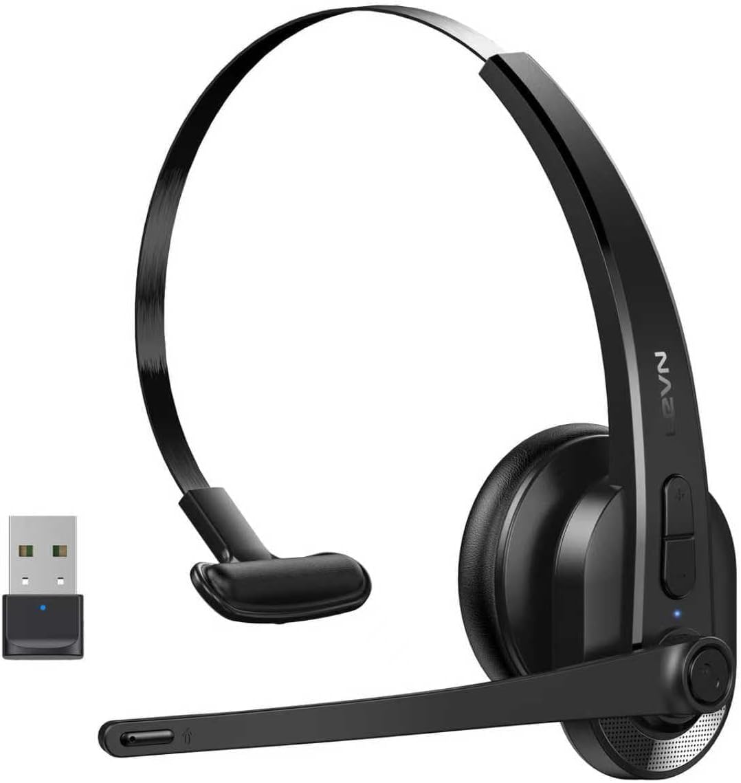 Photo 1 of Wireless Headset with Mic for Work, Bluetooth Headset with AI Noise Cancelling Microphone, Wireless Headphones with Mic & Mute Button, USB Dongle for Work from Home/PC/Computer/Call Center/ Teams/Zoom