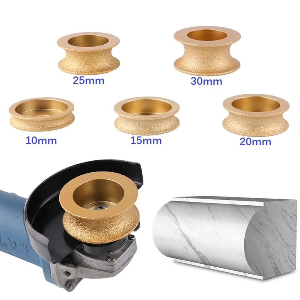 Roue de Polissage, Meule Diamantée Pour Béton, Meule Ronde Ronde En Diamant Brasée Sous Vide de 75 Mm, Bord Demi-Bullnose, Pour Marbre, Granit/30Mm