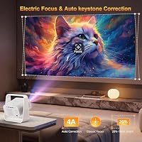 Smart Projector with WiFi6 and Bluetooth5.2, 2000ANSI, Built-in Apps, 4K Support, Native 1080P Outdoor Movie Projector, Auto Keystone & 360°Stand, Portable Proyector for Home Theater, 2026 New, White — image 5