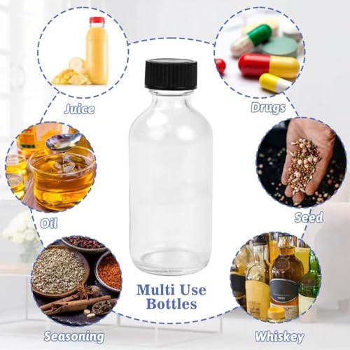 Botellas de cristal herméticas de 60 ml para llevar jugos y aceites con embudos 7