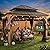 SUNJOY 11 x 13 ft. Wood Hardtop Gazebo with Customizable Nettings and Curtains, Pavilion Double Galvanized Steel Roof, for Ultimate Outdoor Enjoyment, Built-in Gutter for All-Season Comfort
