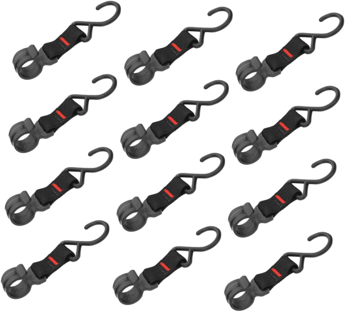ULTECHNOVO 15pcs Outdoor Camping Rack Storage Hooks Plastic Buckle Hanging Hooks for Clothes Hats and Gear Lightweight Portable Hiking Organizer Easy Installation