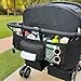 OVNTHYK Double Stroller Organizer for Bob Duallie and Baby Jogger City Mini GT2, Double Jogging Stroller Caddy with 2 Insulated Cooler Pockets & Detachable Bag
