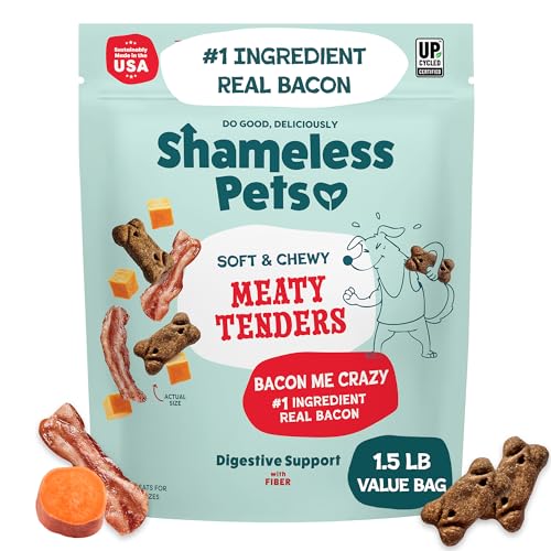 Image of Shameless Pets Bacon Me Crazy Meaty Tenders, Soft Dog Treats, 1.5 Pound (Pack of 12)