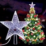 Yehapp 8.66" Colorful LED Light Flashing Christmas Tree Topper Star Xmas Tree Topper Indoor Christma