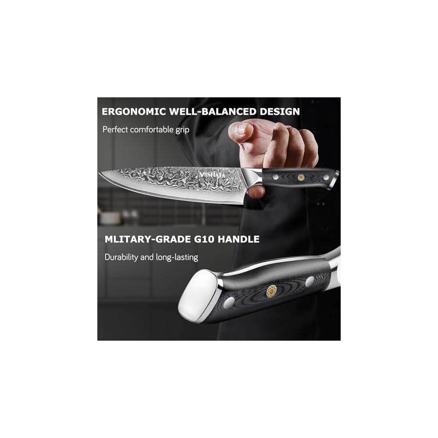 MOSFiATA-Damascus-Chef-Knife-Set-5PCS-Professional-Sharp-High-Carbon-VG10-Stainless-Steel-Chefs-Knives-Santoku-Knife-Bread-Knife-Utility-Knife-Fruit-Knife-with-Finger-Guard-Knife-Sharpener-Rod-Gift MOSFiATA Damascus Chef Knife Set 5PCS-Professional Sharp High Carbon VG10 Stainless Steel Chef's Knives Santoku Knife Bread Knife Utility Knife Fruit Knife with Finger Guard, Knife Sharpener Rod Gift