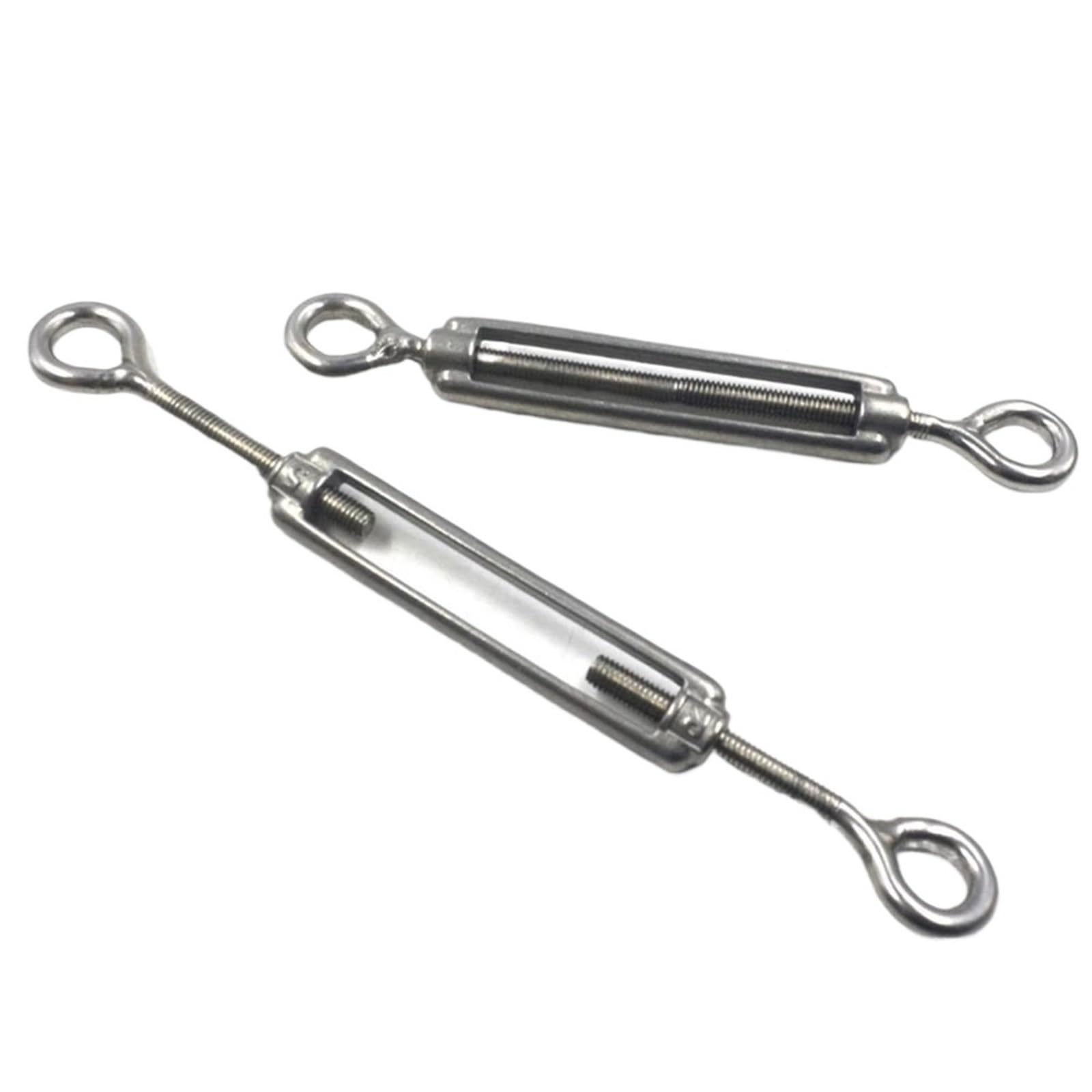 Turnbuckle Wire Tensioner Napinacz drutu ze stali nierdzewnej 304 z oczkiem w kolorze srebrnym, M4-M6, opakowanie 2 szt.(M6)