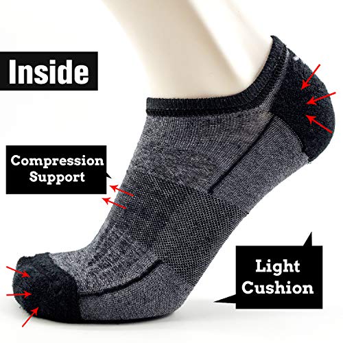 Image of Busy Socks No Show Merino Wool Athletic Running Socks for Men Women,Low Cut Thin Soft Sport Wool Socks with Non-Slip Grips
