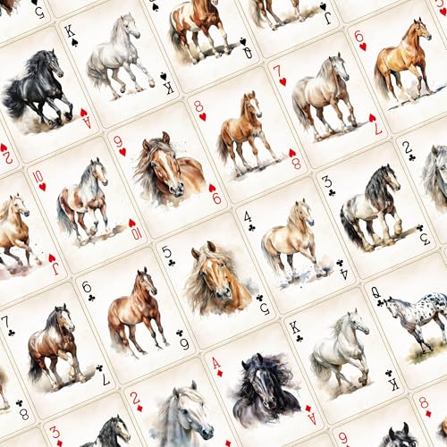 Cartas de Poker con Ilustraciones de Caballos 54 Unidades miniatura 6