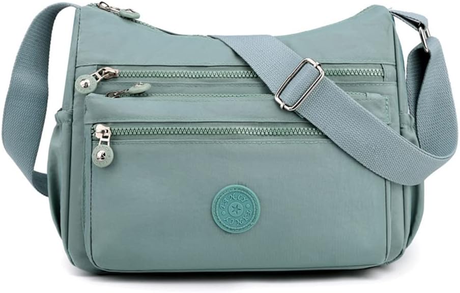 Women Nylon Shoulder Handbag Roomy Crossbody Purse Lightweight Hobo Satchel