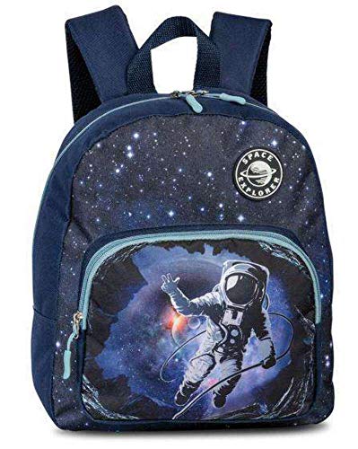 Mochila infantil Dino Deer Astronauta azul  rosa y negro  27 x 32 11 cm