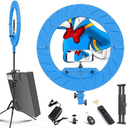 Ring Light 18 INCH Kit,55W6700k Dimmable LED Light, Tripod Stand, Remote Controller,Box for Camera,Smartphone,YouTube,TikTok,Self-Portrait Shooting,CRI95 (Maya Blue) image 5