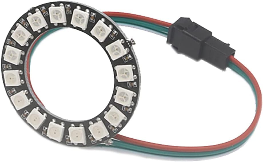 DC 5V WS2812B 16 LEDs Pixel Ring Black Pcb Addressable LED Modules WS2812 IC RGB Full Colour Round LED Circle — image 1