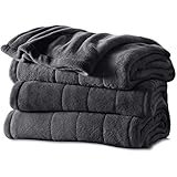 Sunbeam Microplush Heated Blanket with ComfortTech Controller, Twin, Slate