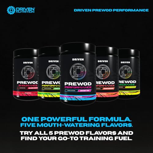 Image of Driven PREWOD Energy Drink Powder, 25 Servings - Pre-Workout Supplement wit- Boosts Energy, Focus, Strength, & Endurance for High-Intensity Training (Performace, Rocket Pop)