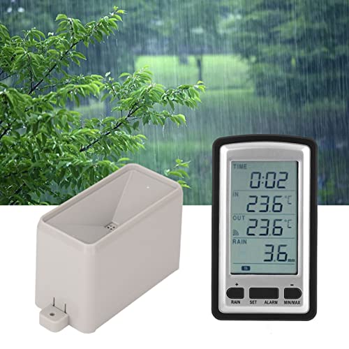 WGFOIP Wireless Rain Meter Gauge with Temperature Measurement, RCC Transmission for Indoor Outdoor, black - Image 4