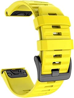DAIKMZ Correas de reloj inteligente Quickfit de 22 26 mm para Garmin Fenix 7 7S 7X Fenix 6 6X 5S 5X Plus 935 945 3HR de liberación rápida de silicona (color: amarillo, tamaño: para Garmin Fenix 7X)