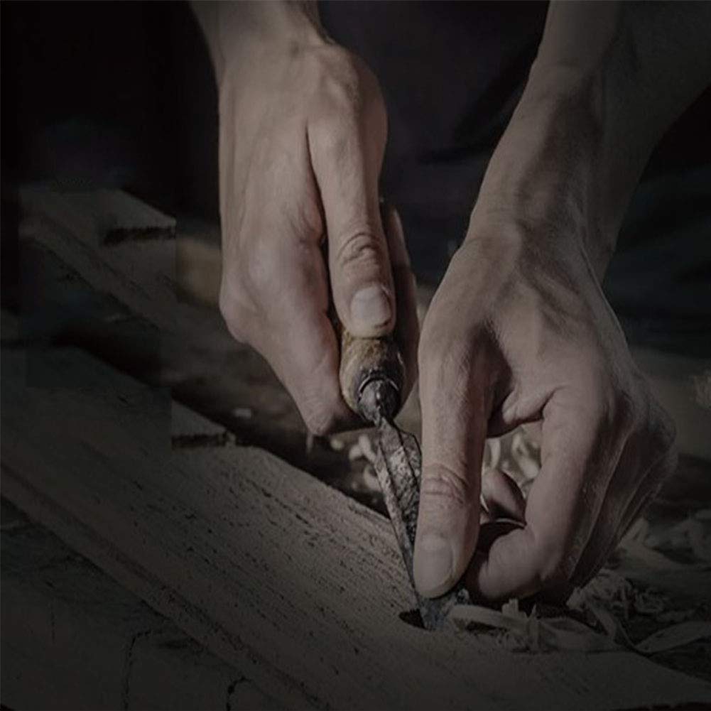 Scalpello per Lavorazione del Legno Scalpello per Legno Scalpello semicircolare Attrezzi per Lavorazione del Legno, Lama in Acciaio al Carbonio Manico in Legno Durev