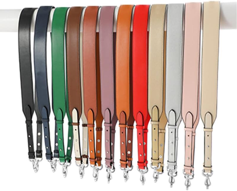 Leather Bag Strap for Crossbody Bag Purse Straps Replacement for Shoulder Purse Straps for Handbags Black Clasp Purple