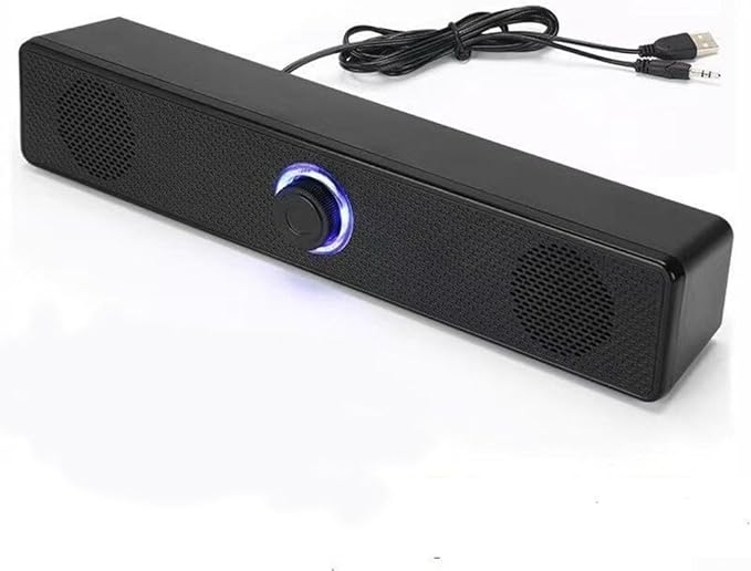 Besttoolifes Barra de sonido Sistema de cine en casa con sonido envolvente, altavoz con cable e inalámbrico para TV, PC, portátil, caja de música, alimentación por USB, diseño delgado, 31.55.66 cm,