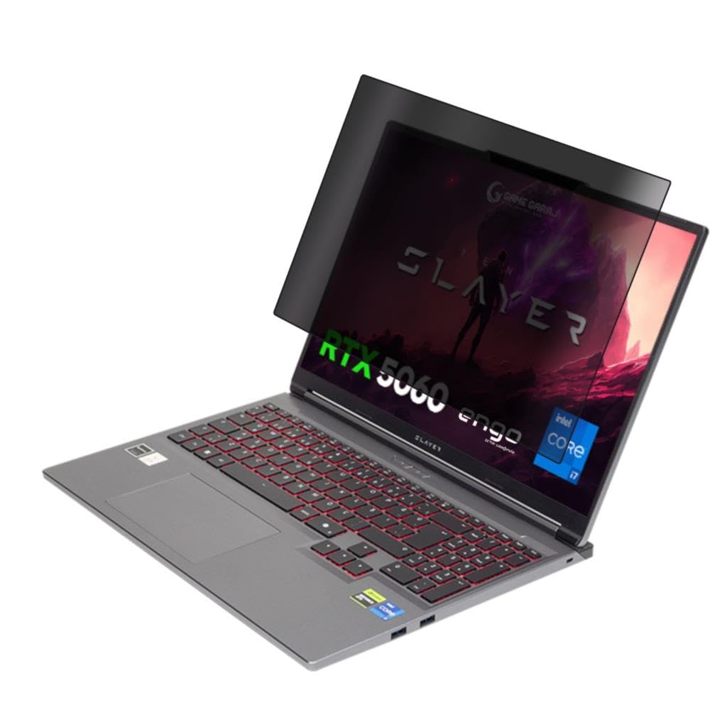 Engo Game Garaj Slayer X7T-5060 16 İnç İle Uyumlu Hayalet Ekran Koruyucu Notebook, Yandan Görünmeyen Anti-Spy Gizlilik (Privacy) Laptop Koruması, 9H Temperli Nano Kırılmaz Esnek Cam, Parlama Önleyici