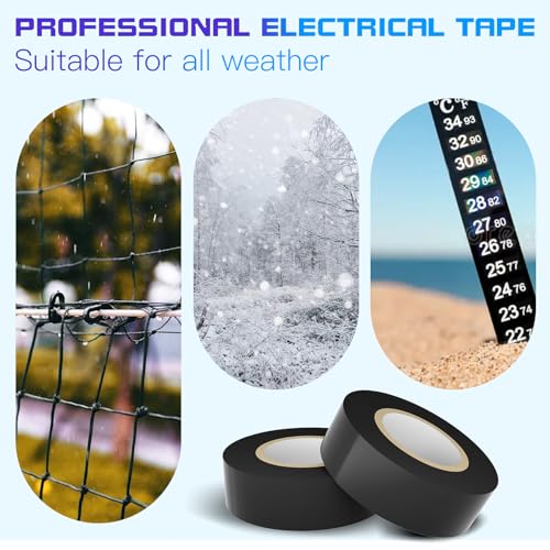 Image of 9 Rolls Colored Electrical Tape (0.7 Inch by 30 Feet) | Waterproof White Black Red Green Blue Yellow Electrical Tape, Suitable for Home, Commercial, and Industrial Use