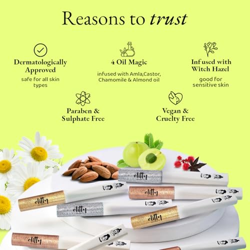 Image of Elitty All That Glitters Waterproof Liquid Eyeliner Combo (Pack of 3) | Glitter Shades (Silver, Golden, Copper-Dark Rose Gold) | Lasts Upto 12 Hrs | 4 ML Each