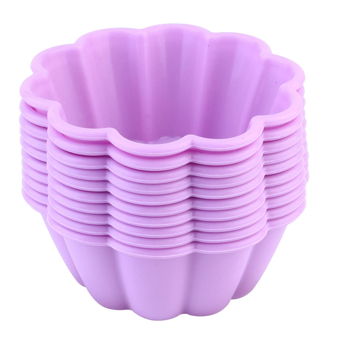 10 Pcs Silicone Cuisson Tasse Muffin Doublure Oeuf Tarte Moule Réutilisable Cupcake Moule Gâteau Fleur Oeuf Tarte Moule De Cuisson Fournitures De Couleurs Aléatoires Moules
