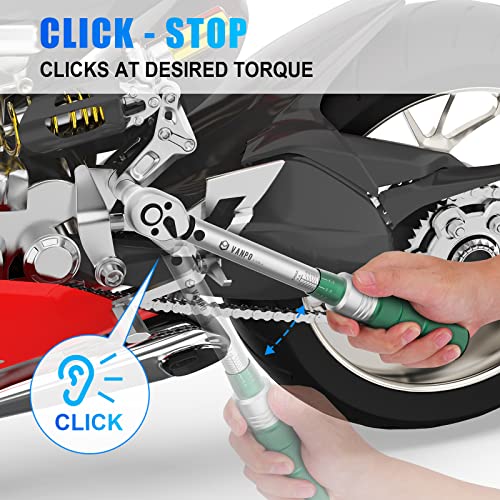 VANPO Drehmomentschlüssel 3/8', 5-60Nm Fahrrad & Motorrad Set, ±3% Fehlergenauigkeit mit 250mm...