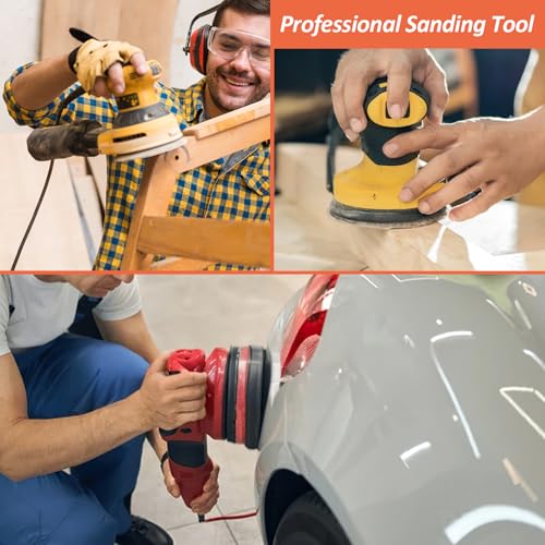 Image of 4 Pack 5 Inch 8 Holes Foam Sanding Pads, Soft Density Interface Pad, Hook and Loop Sponge Cushion Buffer Backing Pad for Orbital Sander