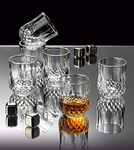 Image of SYANKA Italian Premium Delux Scotch and Whiskey Glasses Set of 2 (Barware for Scotch, Bourbon, Liquor and Cocktail Drinks, 320 ML)
