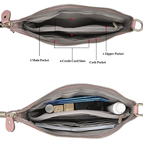 Image of Beurlike Leather Wristlet Wallet Clutch Purses For Women Small Crossbody Phone Bags
