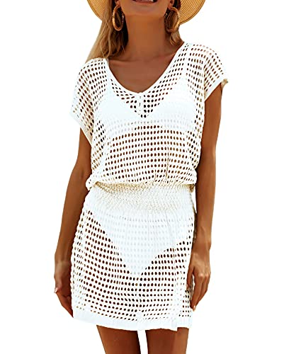 Jeasona Beach Coverups for Women Bathing Suit Swimsuit Swim Cover Up Crochet Dress