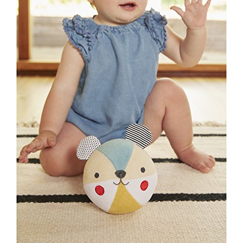 Petit Collage Eco-Friendly Organic Cotton Baby Soft Chime Ball, Blue - Thumbnail 2