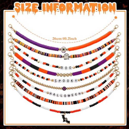 Image of Geyoga 9 Pcs Halloween Trucker Hat Chains Bat Ghost Spooky Trucker Hat Charms Women Man Bill Decoration Detachable DIY Metal Chain for Mesh Baseball Cap