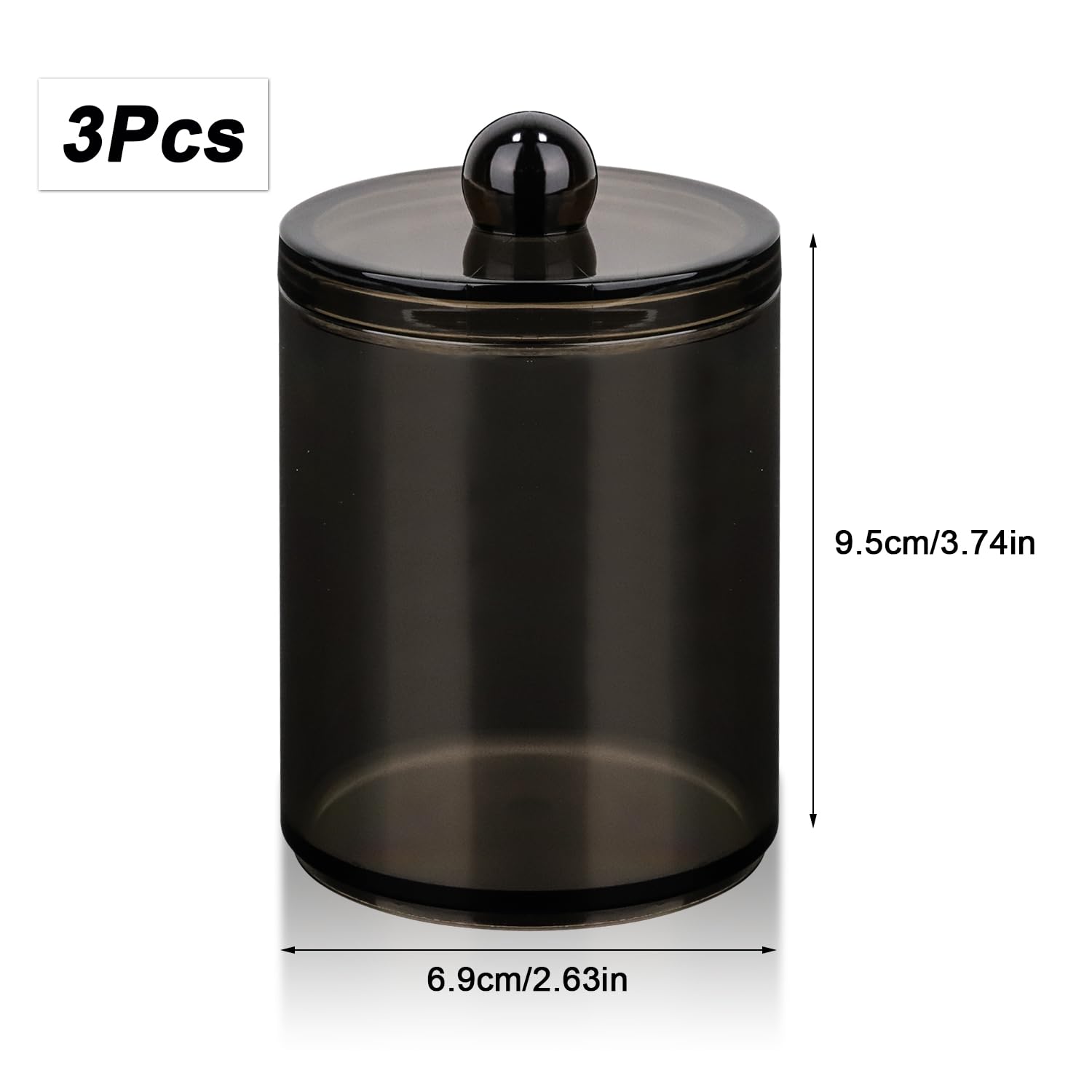 Dispensador de almohadillas redondas, organizador de cosméticos, 3 soportes para bastoncillos de algodón