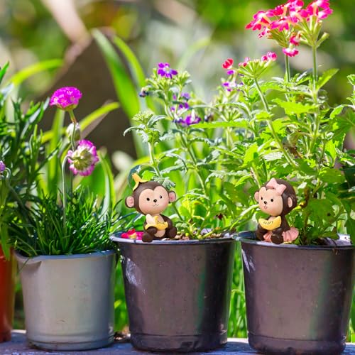 Image of FUNFOB Monkey for Car Dashboard 1pc Only Monkey Garden Decor Toy Figure Multicolour | Cute Mon-Key Figure - Random