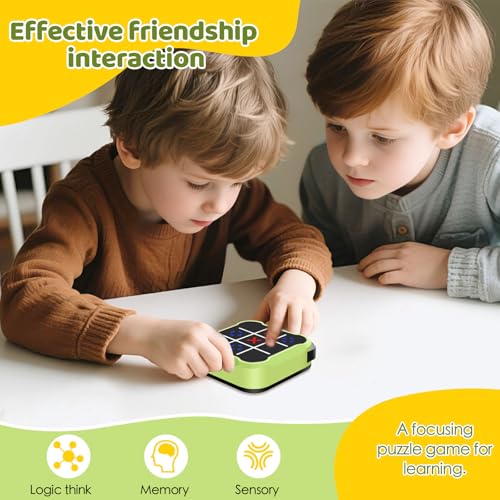 Tic-Tac Toe Game for Kids: 4-in-1 Electronic Handheld Puzzle Game - Portable Sensory Toy for Kids Age 6-12 Years Old Travel School Family Fun - Birthdays Gift for Boys Girls