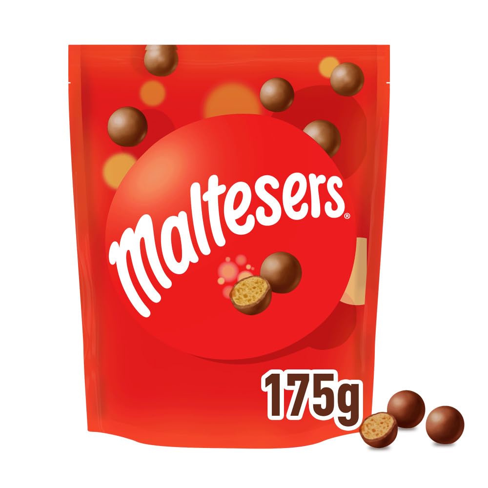 Maltesers Snack en Bolitas de Leche Malteada recubiertas de Chocolate con Leche, 175g