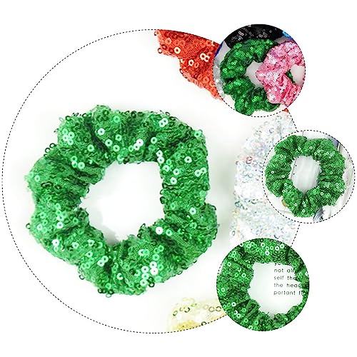 Christmas Hair Ties 2PCS Sequin Hair Scrunchies Glitter Sequins Christmas Hair Scrunchies Hair Bobbles for Women Girls Christmas Ponytail Holders - Image 3