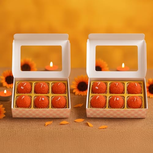Image of Floryn Decor Ladoo Candle | Decorative Soy Wax Candle | Unscented | 4x4 cm | Festive Home Decor & Gifting (12)