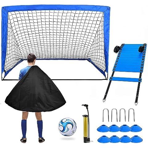 Soccer Goals for Backyard, Portable Soccer Nets with 4 Size Soccer Ball, Pop Up Soccer Goals Traning Equipment for Outdoors & Indoors, Soccer Set for Youth Games, Sports, Outdoor Play Cover