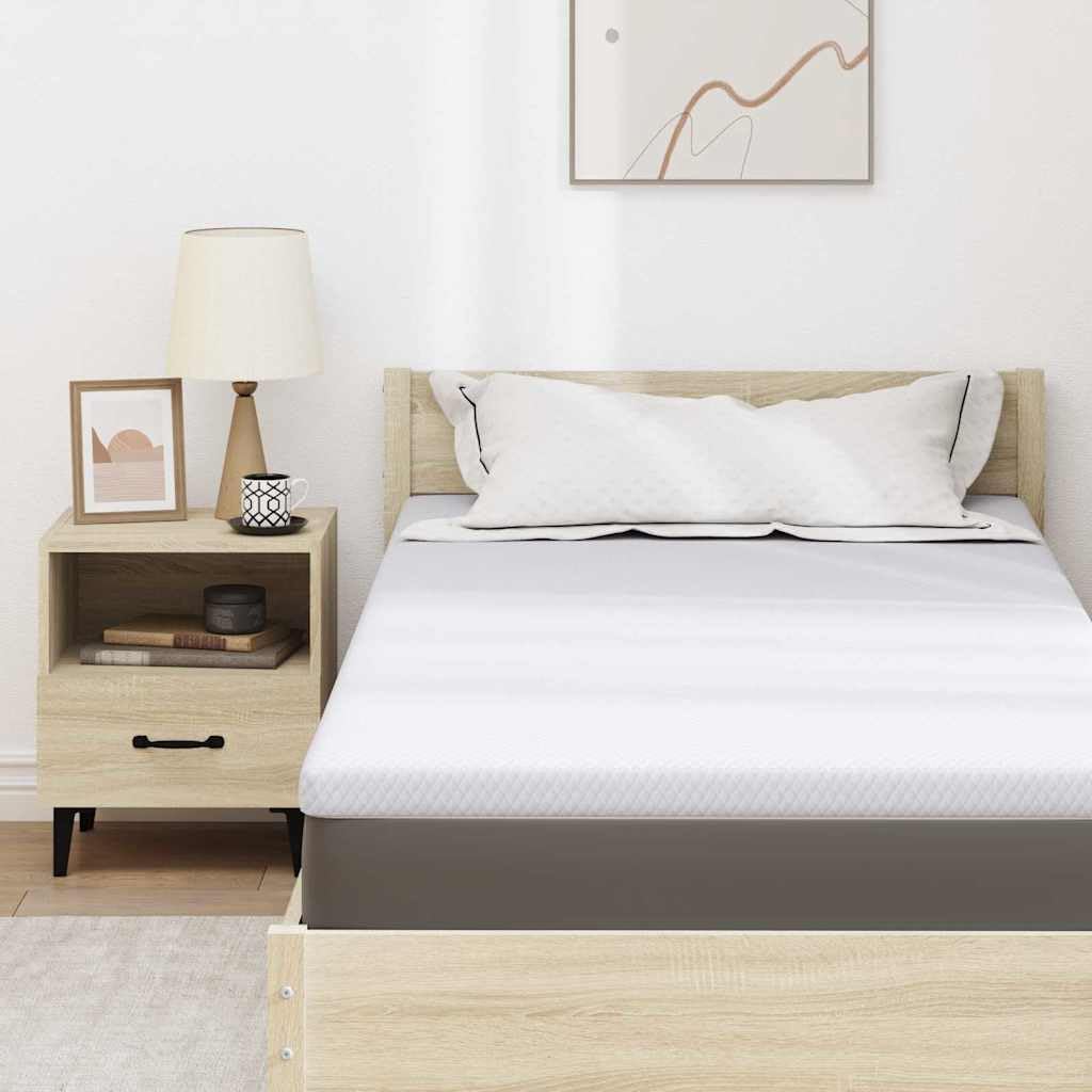 Cubrecolchón blanco 90 x 200 cm, tejido jacquard de lujo, espuma viscoelástica de alta densidad para comodidad y apoyo, ideal para dormitorio y ropa de cama